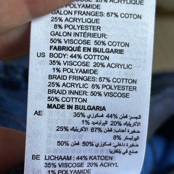 Sandro NWOT Dakota Blue Striped Fringe Women's Skirt with Metallic Detail - Picture 7 of 9